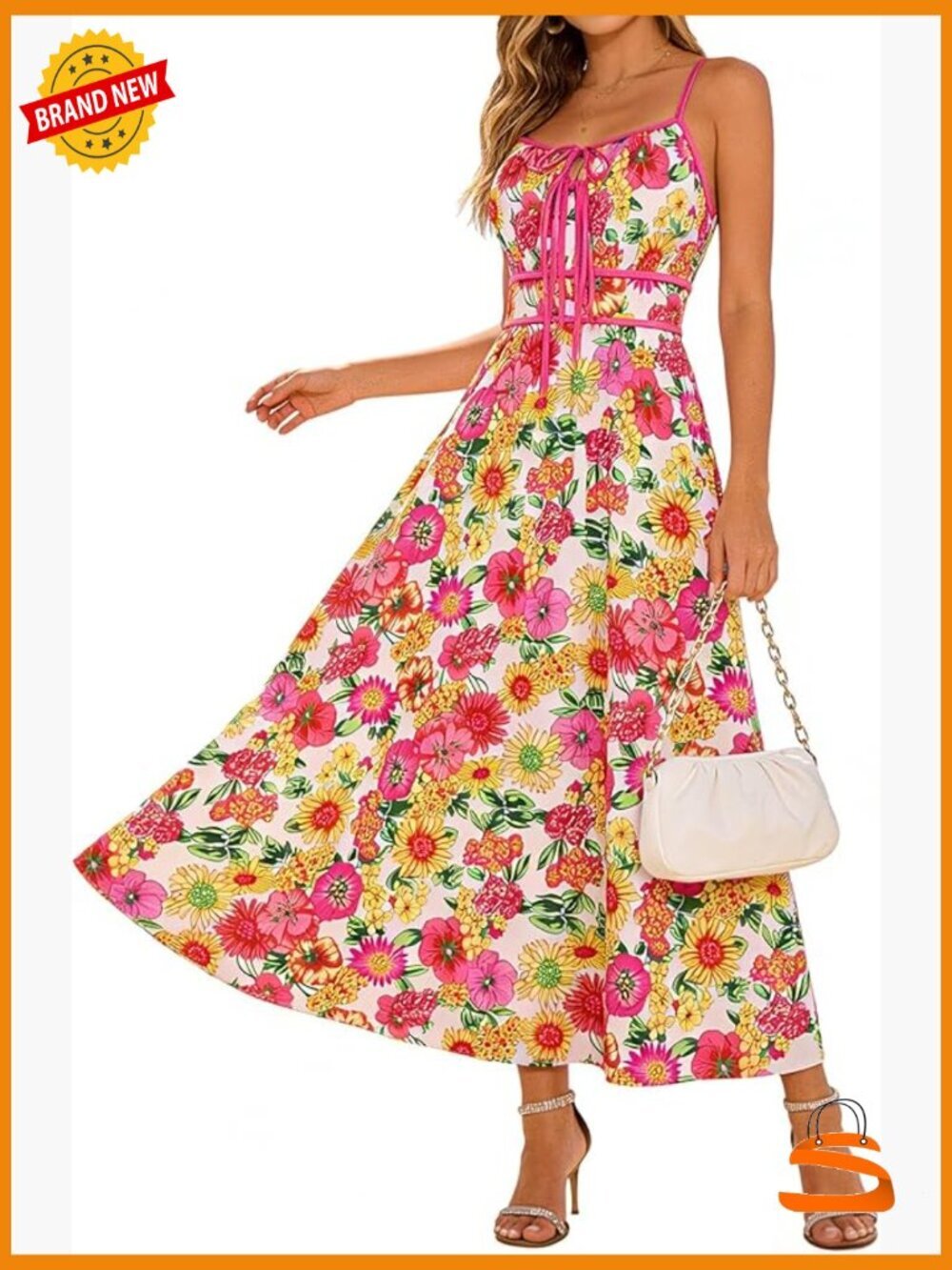 Sleeveless Maxi Sundress with Pockets Boho Flowy